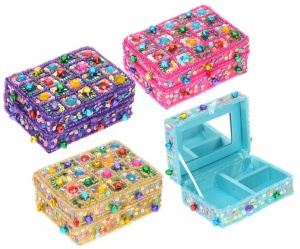 NS04 : Jewellery Boxes with Mirror and sequins  (Pack Size 12)